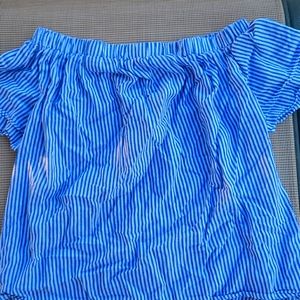 off shoulder striped shirt